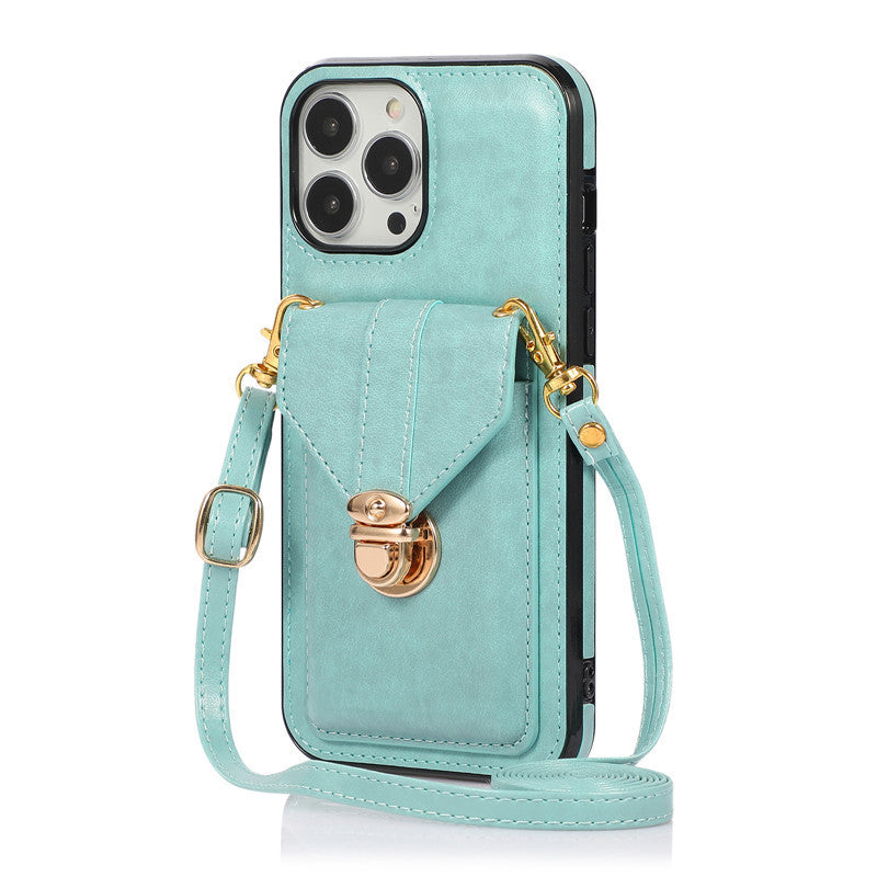 Creative Card Leather Diagonal Lanyard New Mobile Phone Case Creative Card Leather Diagonal Lanyard New Mobile Phone Case